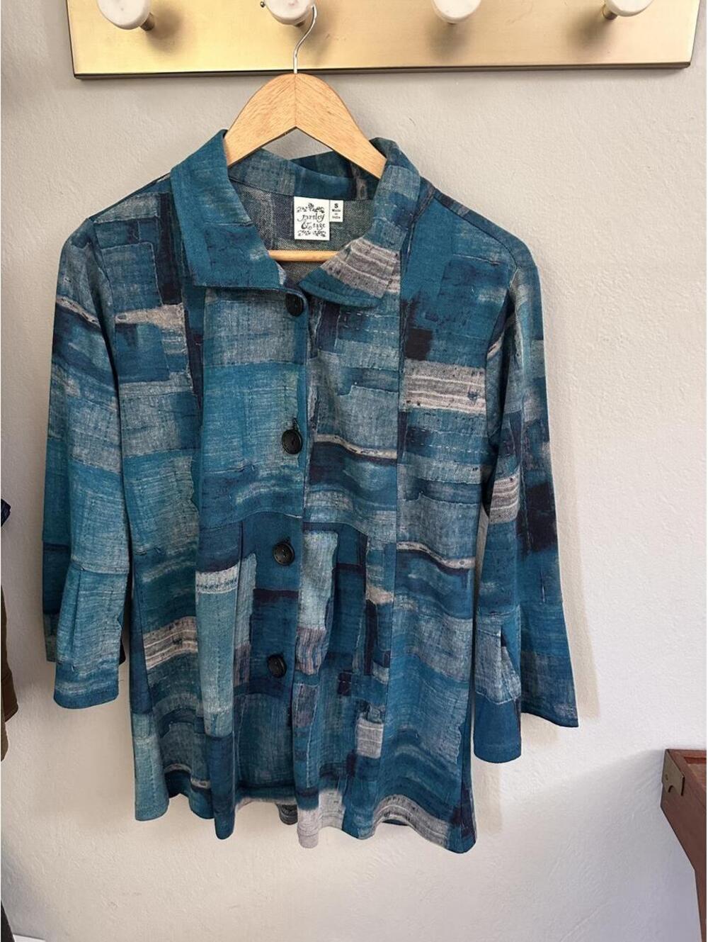 Women's Blue and Multi Blous